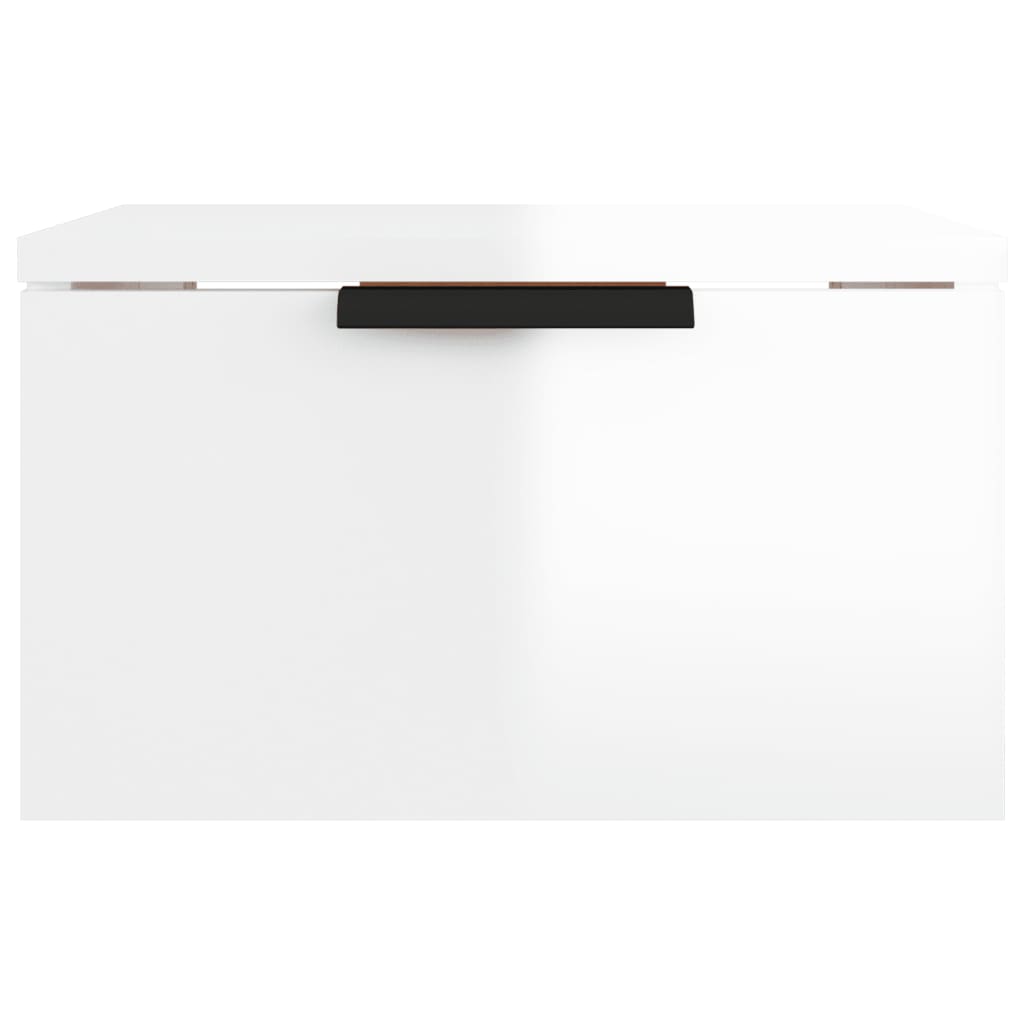 vidaXL Wall-mounted Bedside Cabinet High Gloss White 34x30x20 cm