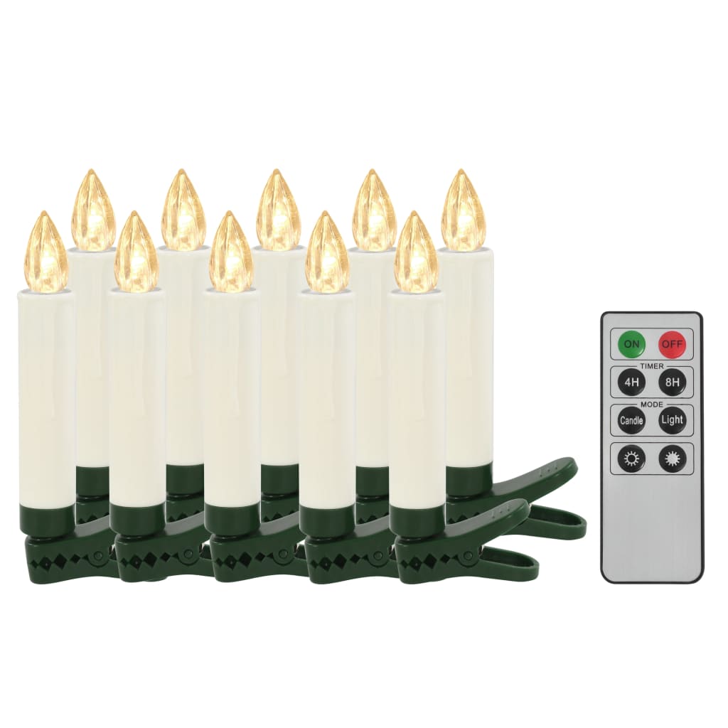 vidaXL Wireless LED Candles with Remote Control 10 pcs Warm White