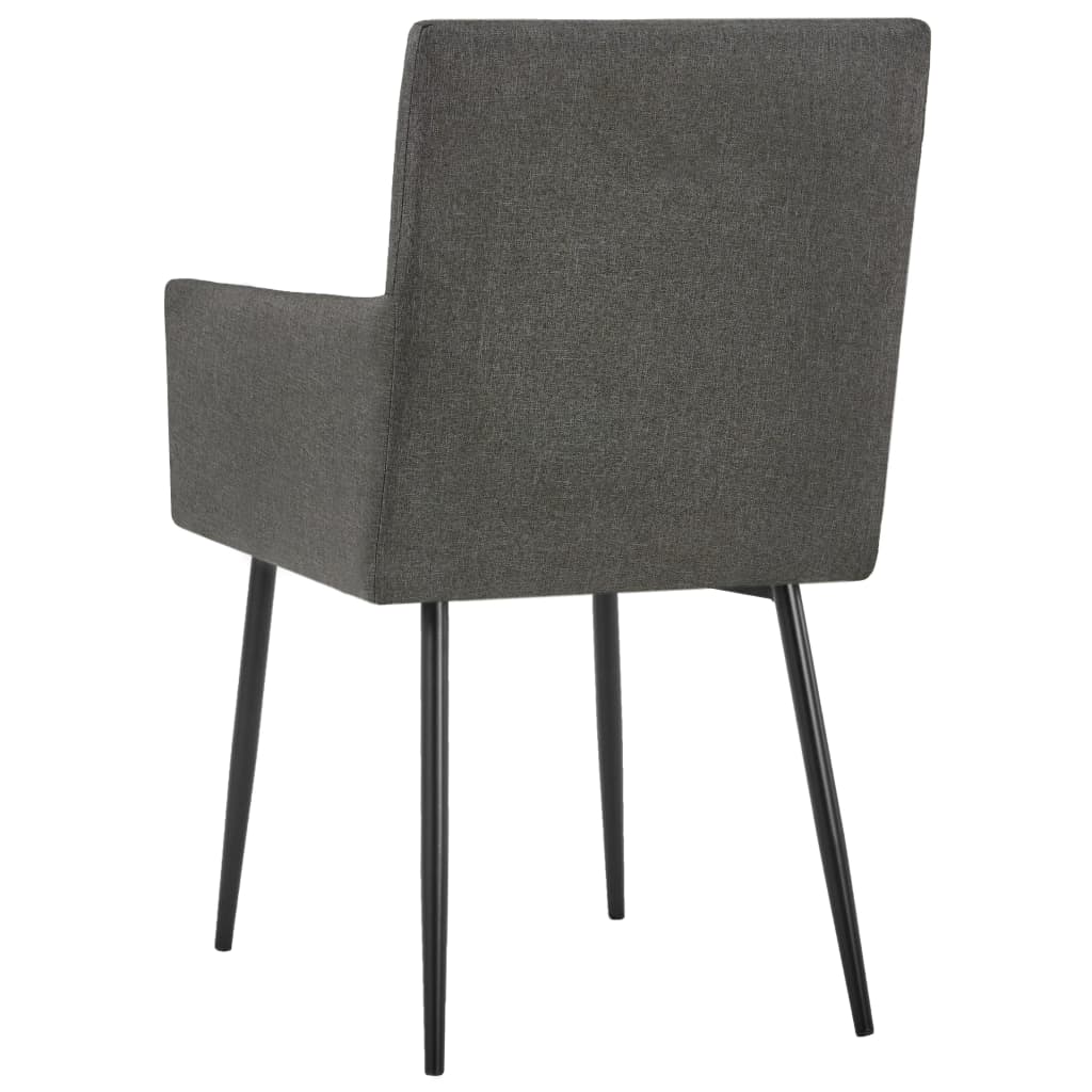 vidaXL Dining Chairs with Armrests 2 pcs Taupe Fabric