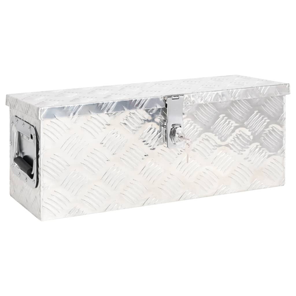 vidaXL Storage Box Silver 60x23.5x23 cm Aluminium