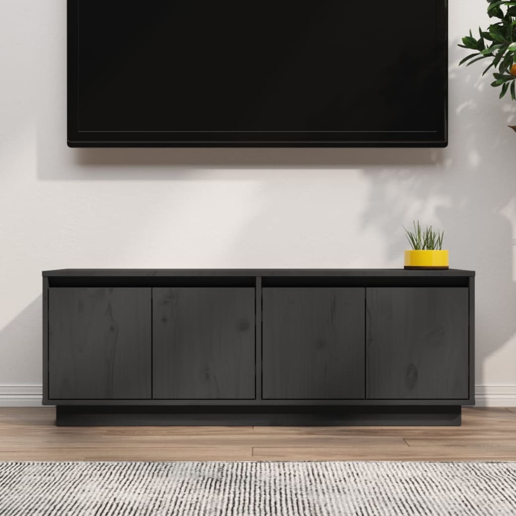 vidaXL TV Cabinet Grey 110x34x40 cm Solid Wood Pine