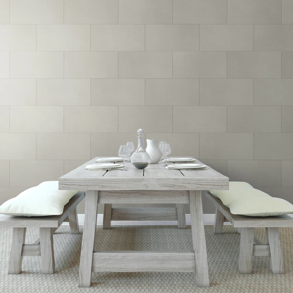 Grosfillex Wallcovering Tile Gx Wall+ 11pcs Wise Stone 30x60 cm Light Grey