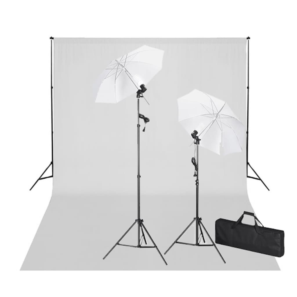 vidaXL Studio Kit White Backdrop 600 x 300 cm & Lights