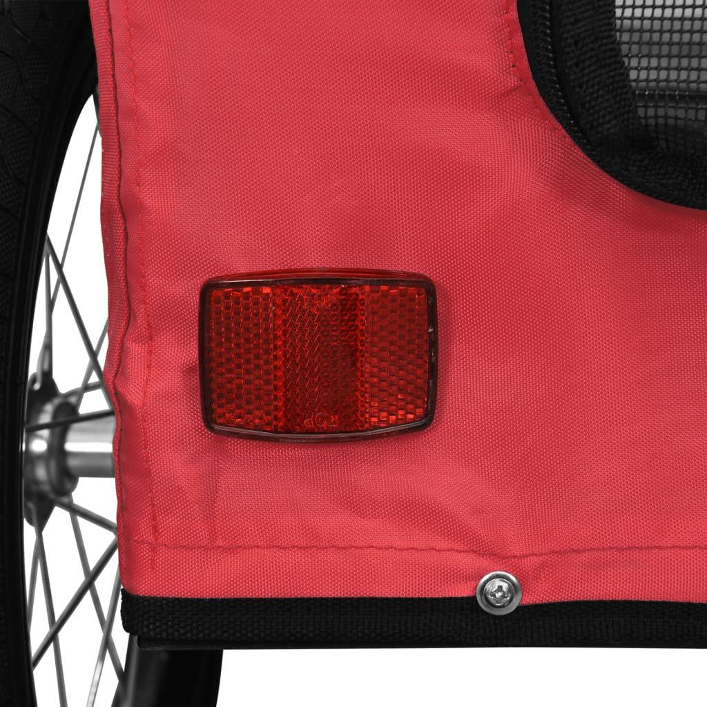 vidaXL Pet Bike Trailer Red Oxford Fabric and Iron