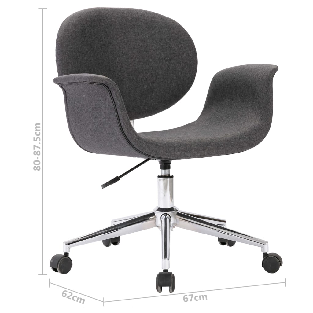 vidaXL Swivel Dining Chairs 4 pcs Grey Fabric