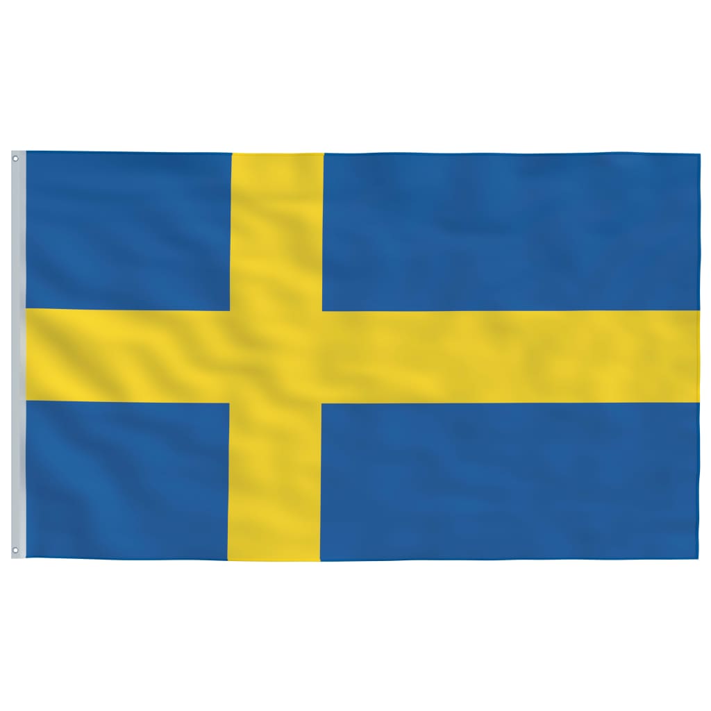 vidaXL Sweden Flag and Pole 6.23 m Aluminium
