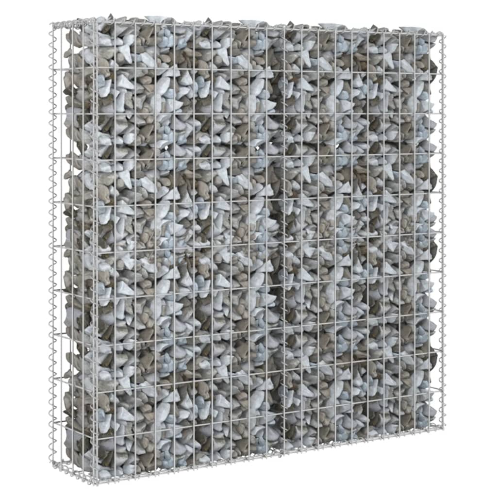vidaXL Gabion Wall with Covers Galvanised Steel 80x20x100 cm