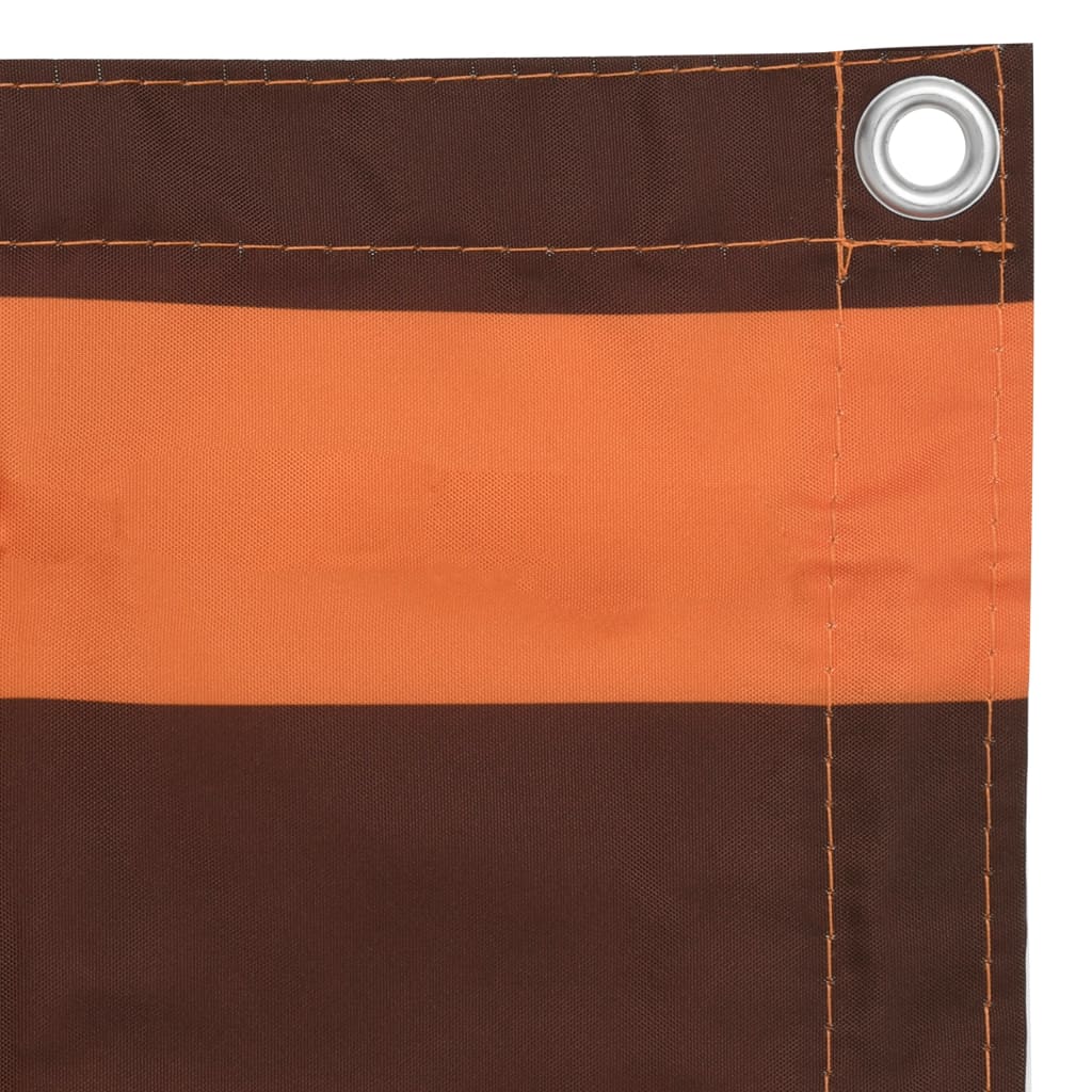 vidaXL Balcony Screen Orange and Brown 75x500 cm Oxford Fabric