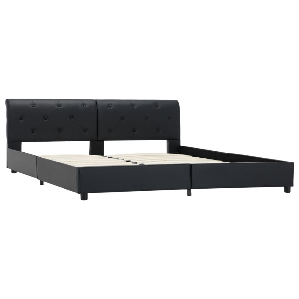 vidaXL Bed Frame Black Faux Leather 160x200 cm