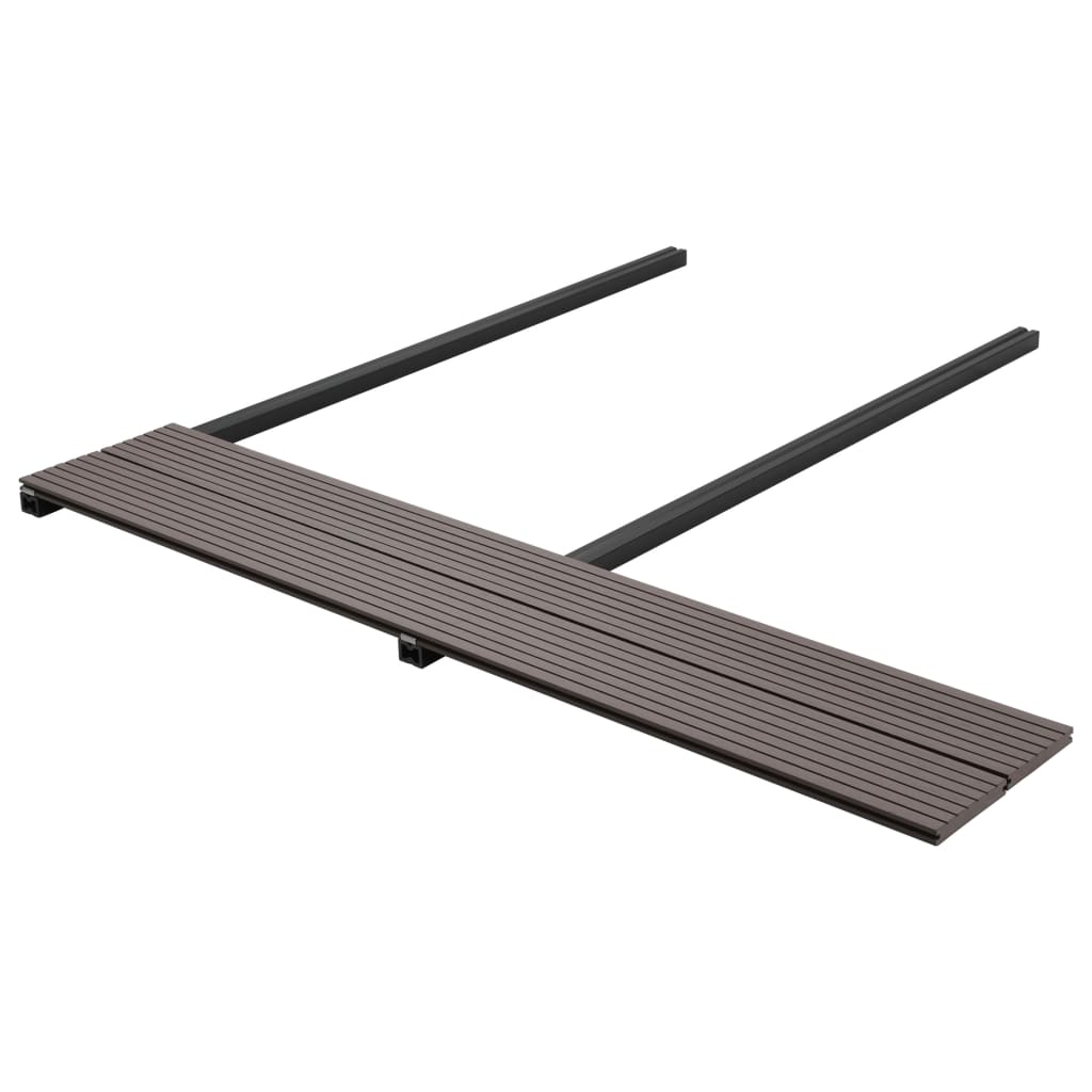 vidaXL WPC Solid Decking Boards with Accessories 30m² 2.2m Dark Brown