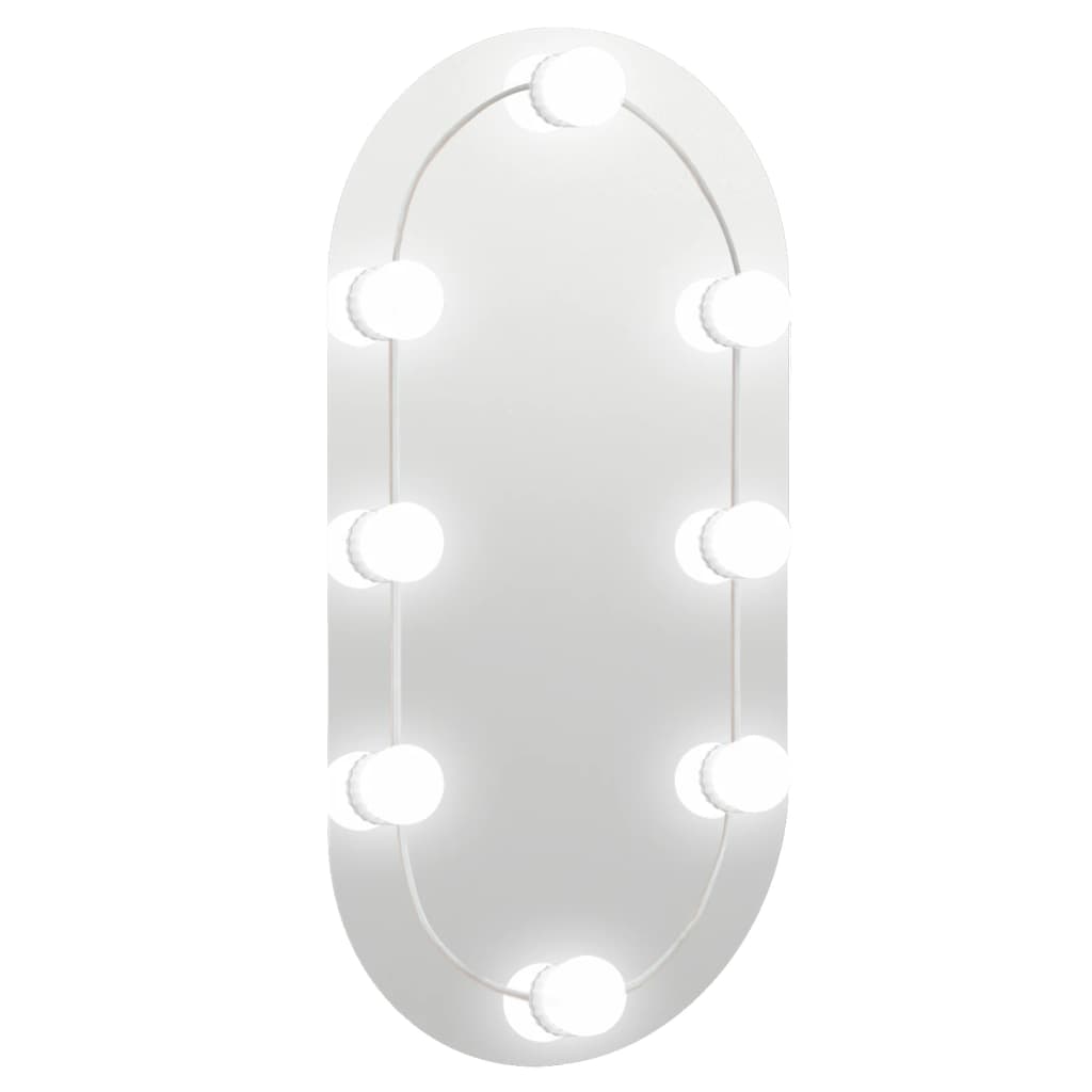 vidaXL Mirror with LED Lights 60x30 cm Glass Oval