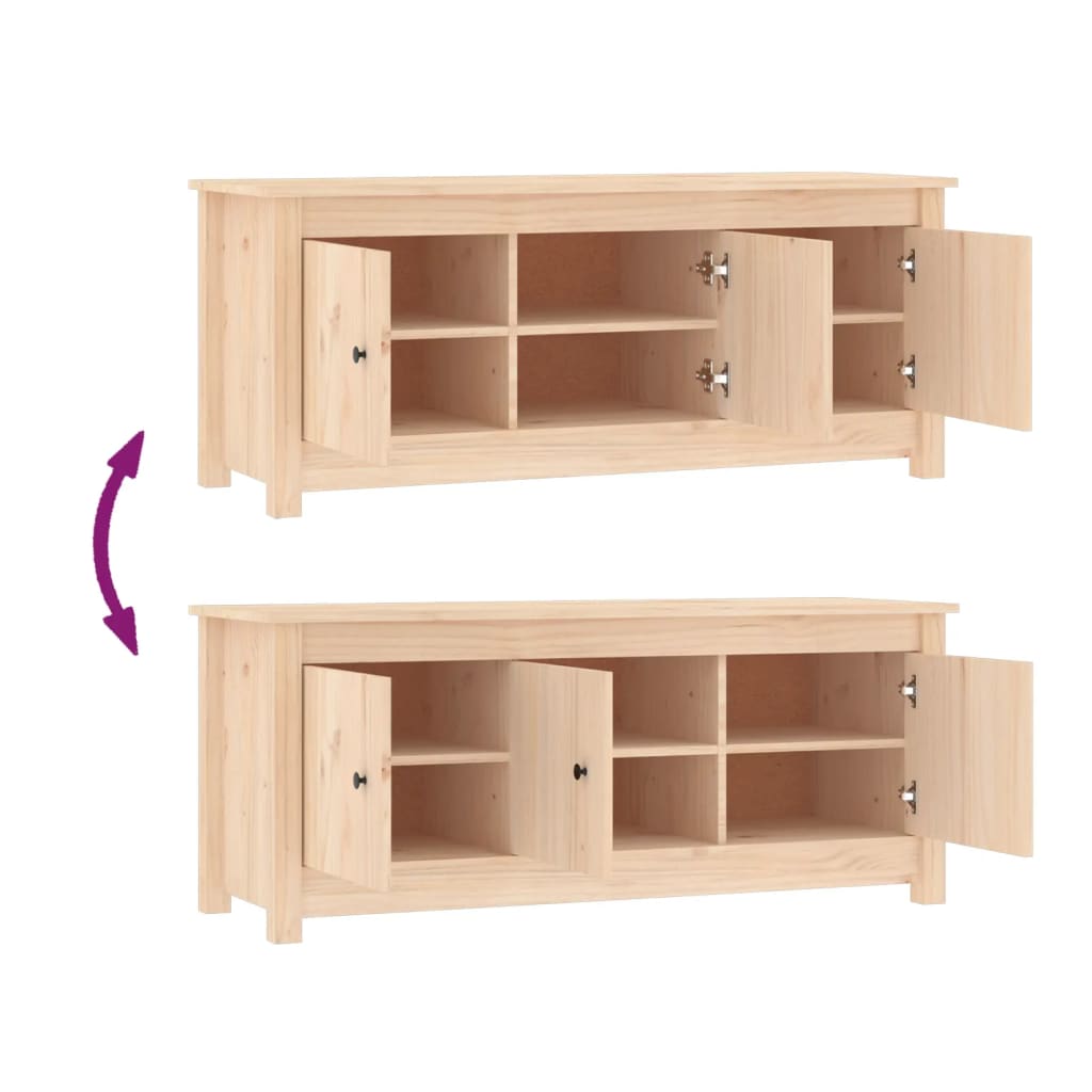 vidaXL Shoe Cabinet 110x38x45.5 cm Solid Wood Pine
