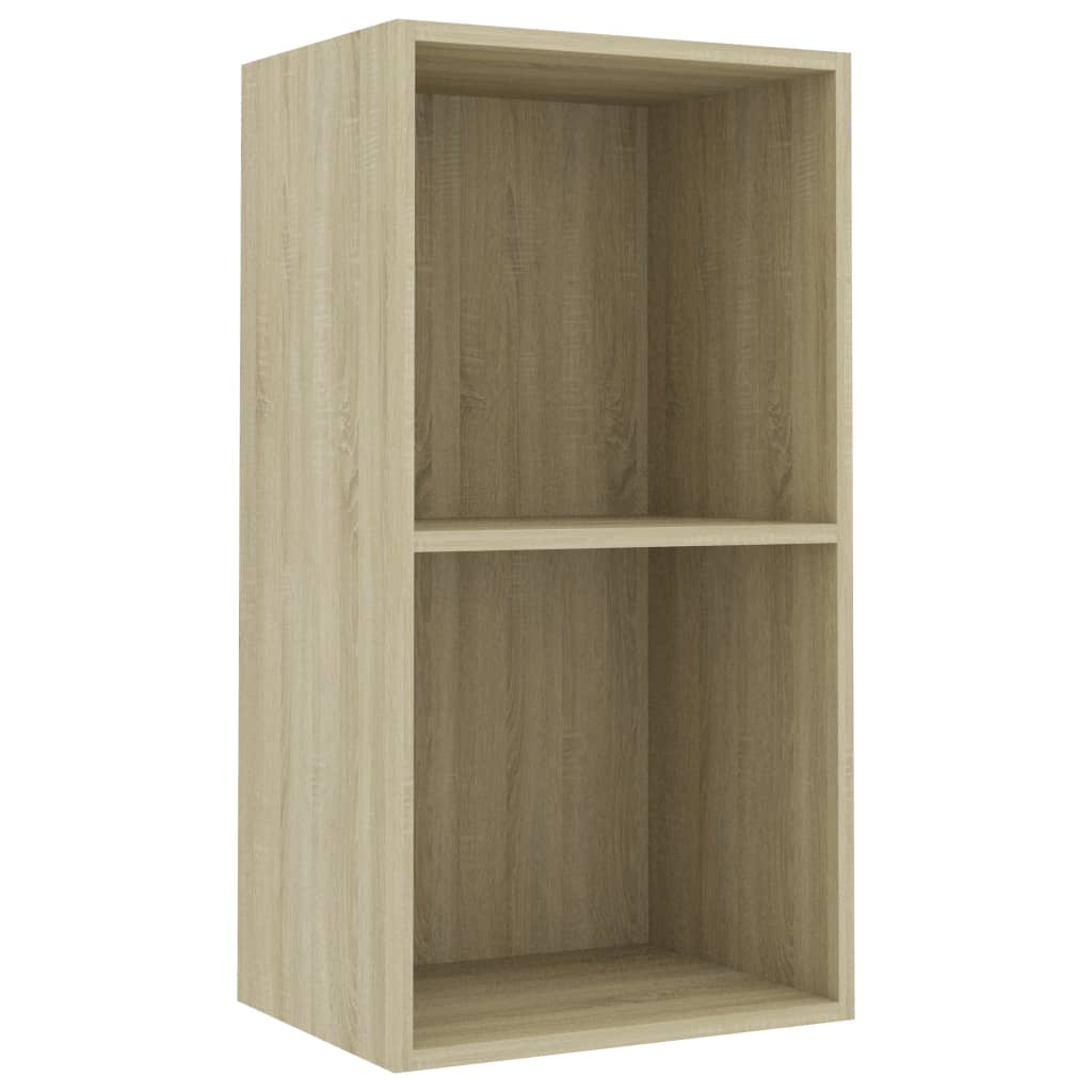 vidaXL 2-Tier Book Cabinet Sonoma Oak 40x30x76.5 cm Engineered Wood