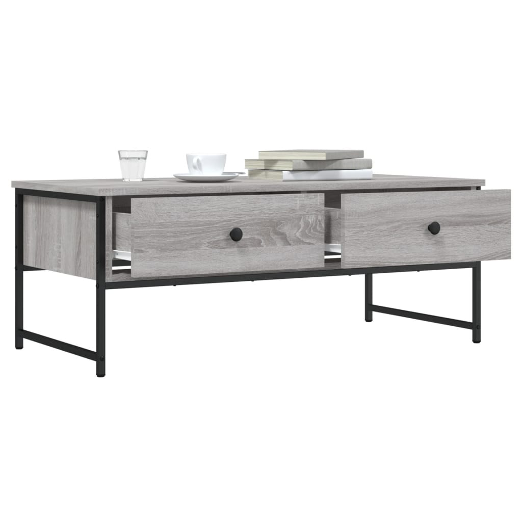vidaXL Coffee Table Grey Sonoma 101x49x39.5 cm Engineered Wood