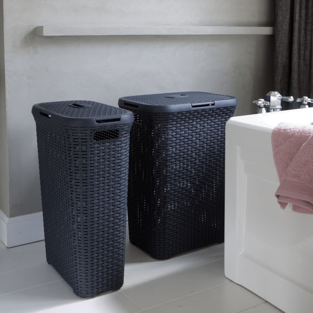 Curver Laundry Basket Set with Lid Style 2x60L Anthracite