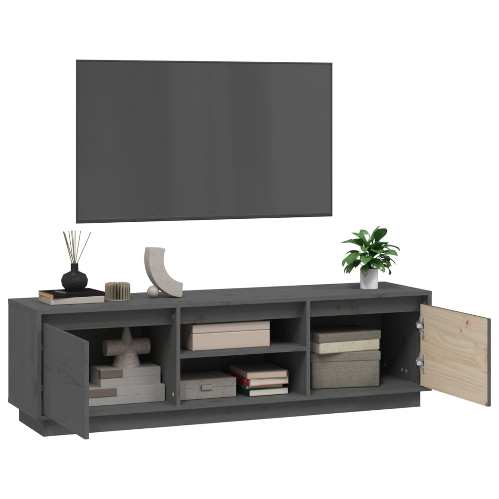 vidaXL TV Cabinet Grey 140x35x40 cm Solid Wood Pine