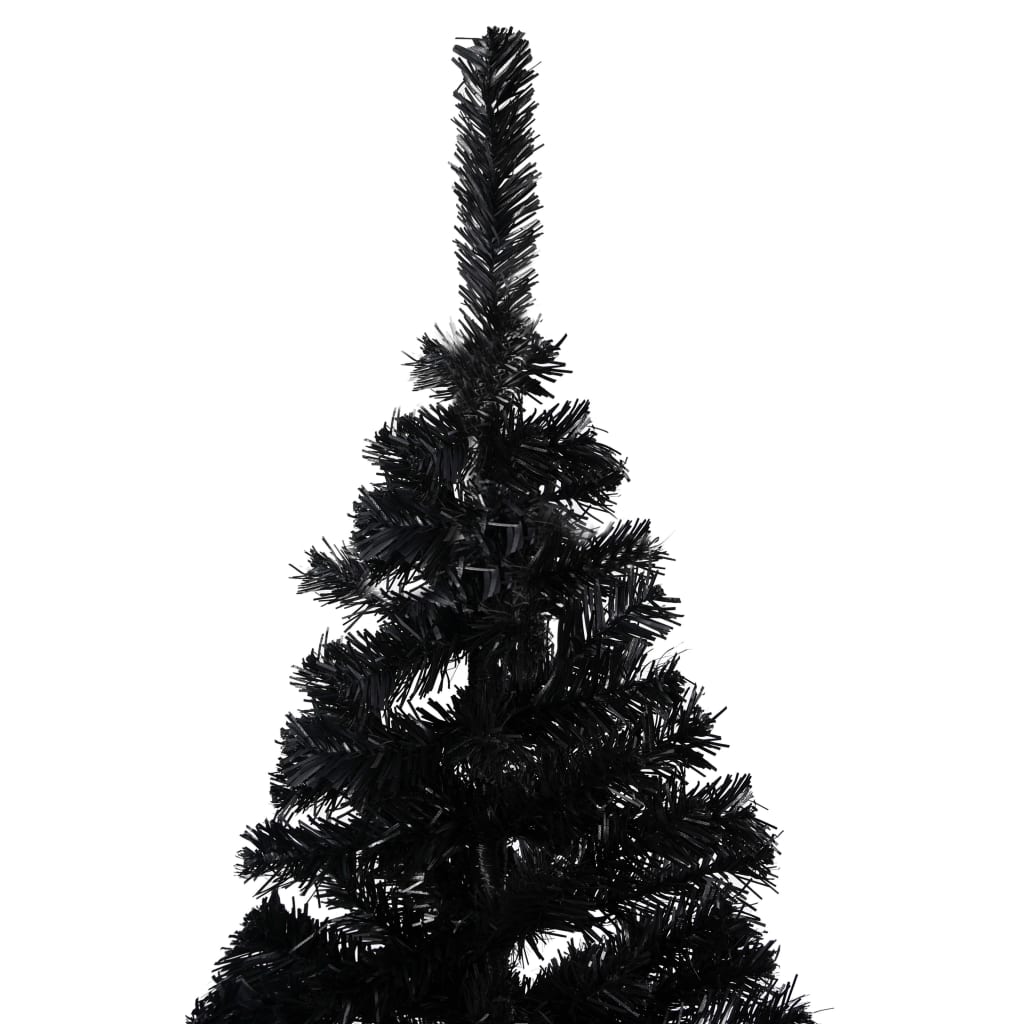 vidaXL Artificial Pre-lit Christmas Tree with Stand Black 150 cm PVC