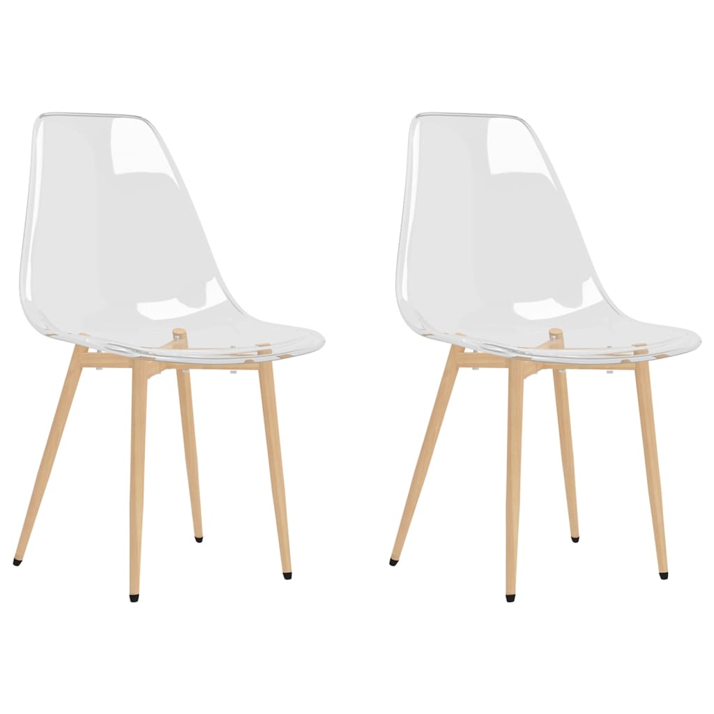 vidaXL Dining Chairs 2 pcs Transparent PET