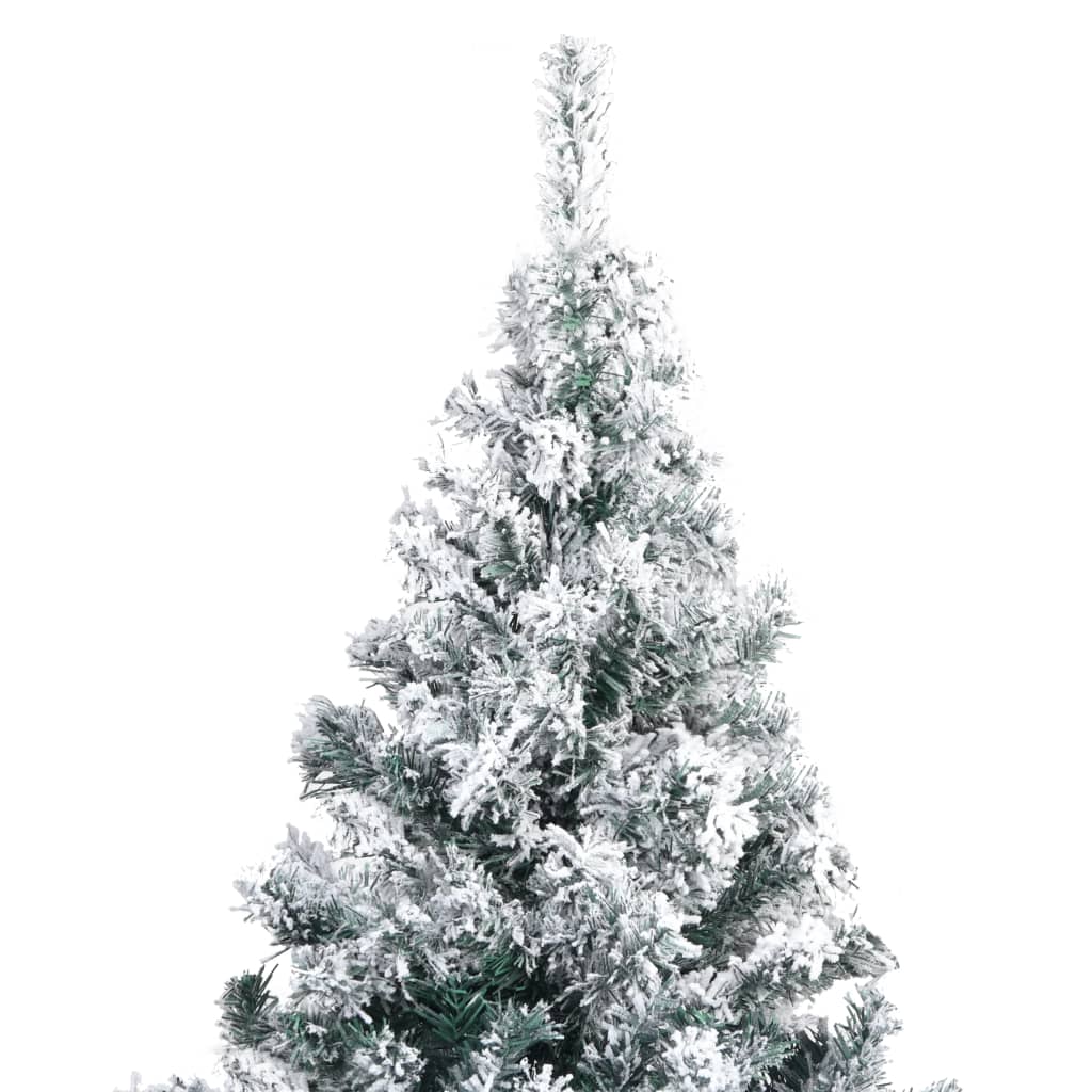 vidaXL Artificial Christmas Tree with Flocked Snow Green 180 cm PVC