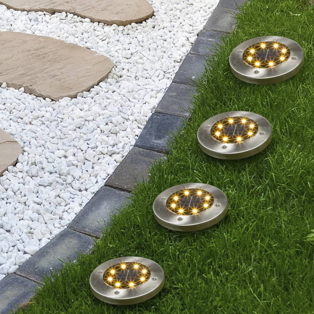 HI LED Solar Garden In-ground Light Set 4pcs