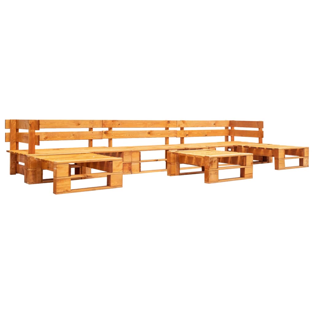 vidaXL 6 Piece Garden Pallet Lounge Set Wood Honey Brown