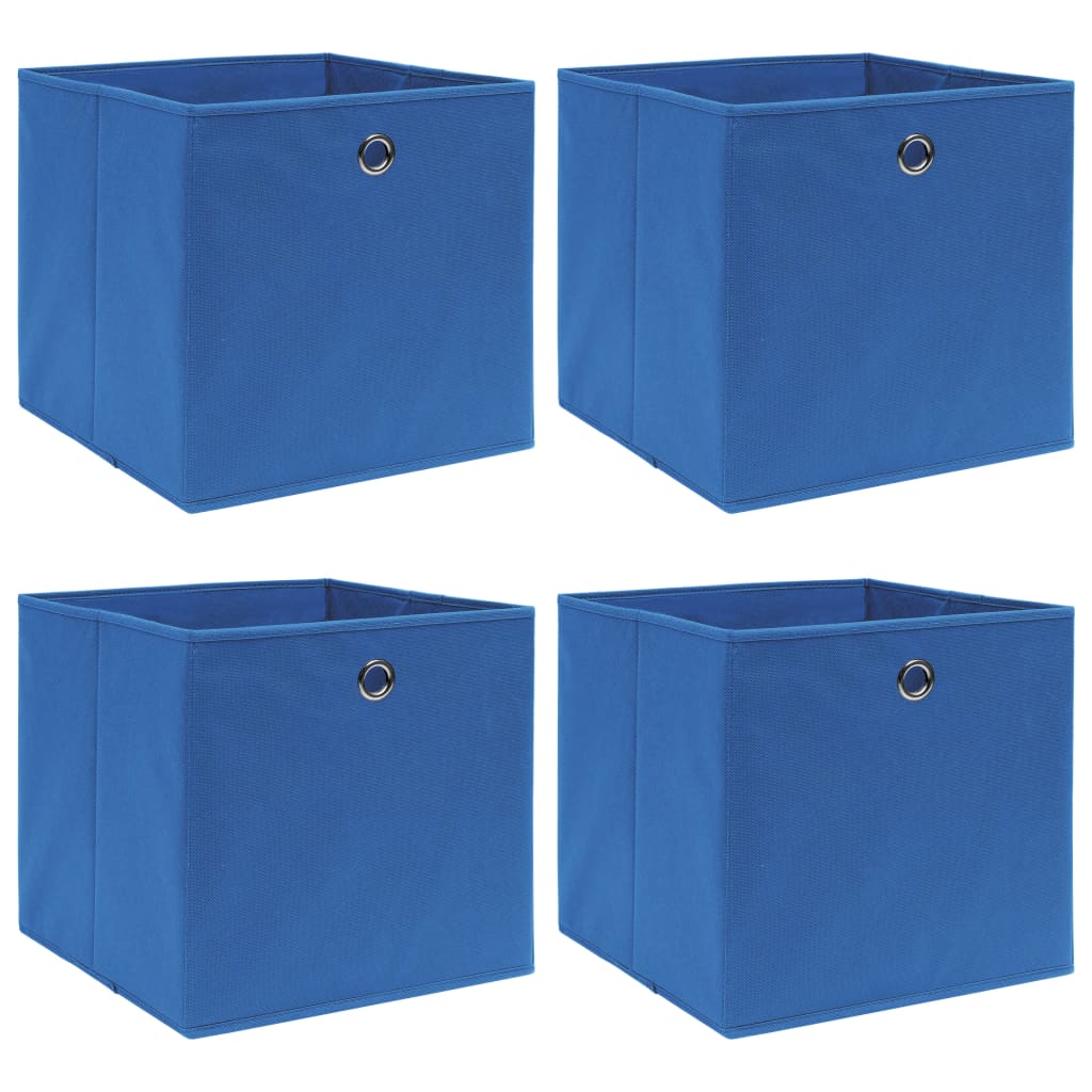 vidaXL Storage Boxes 4 pcs Blue 32x32x32 cm Fabric