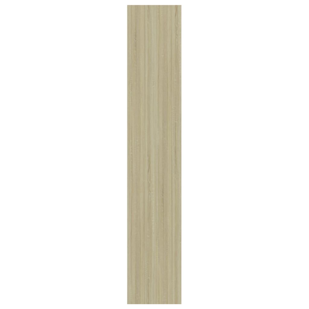 vidaXL 3-Tier Book Cabinet White and Sonoma Oak 40x24x108 cm Engineered Wood
