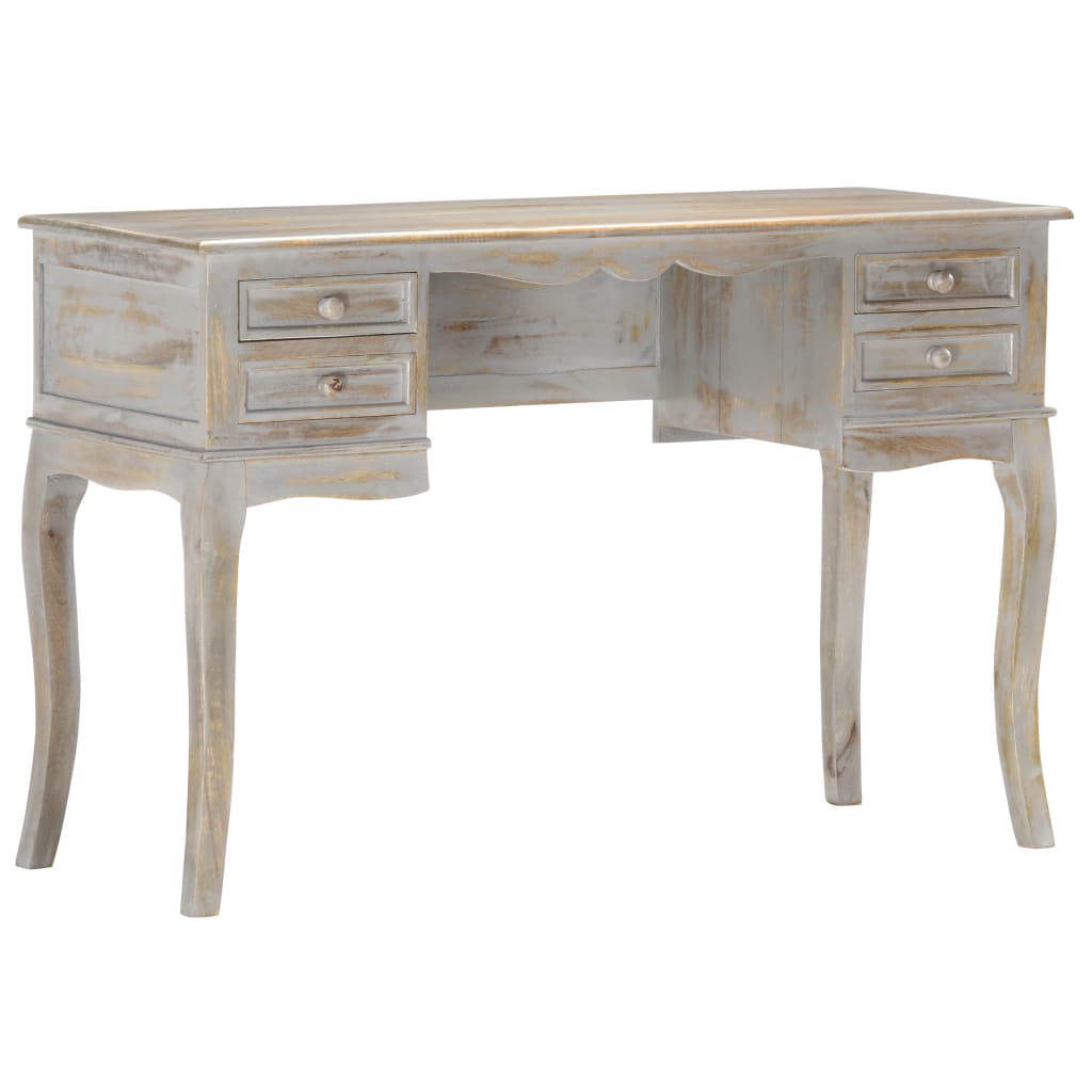 vidaXL Desk Grey 115x45x75 cm Solid Mango Wood