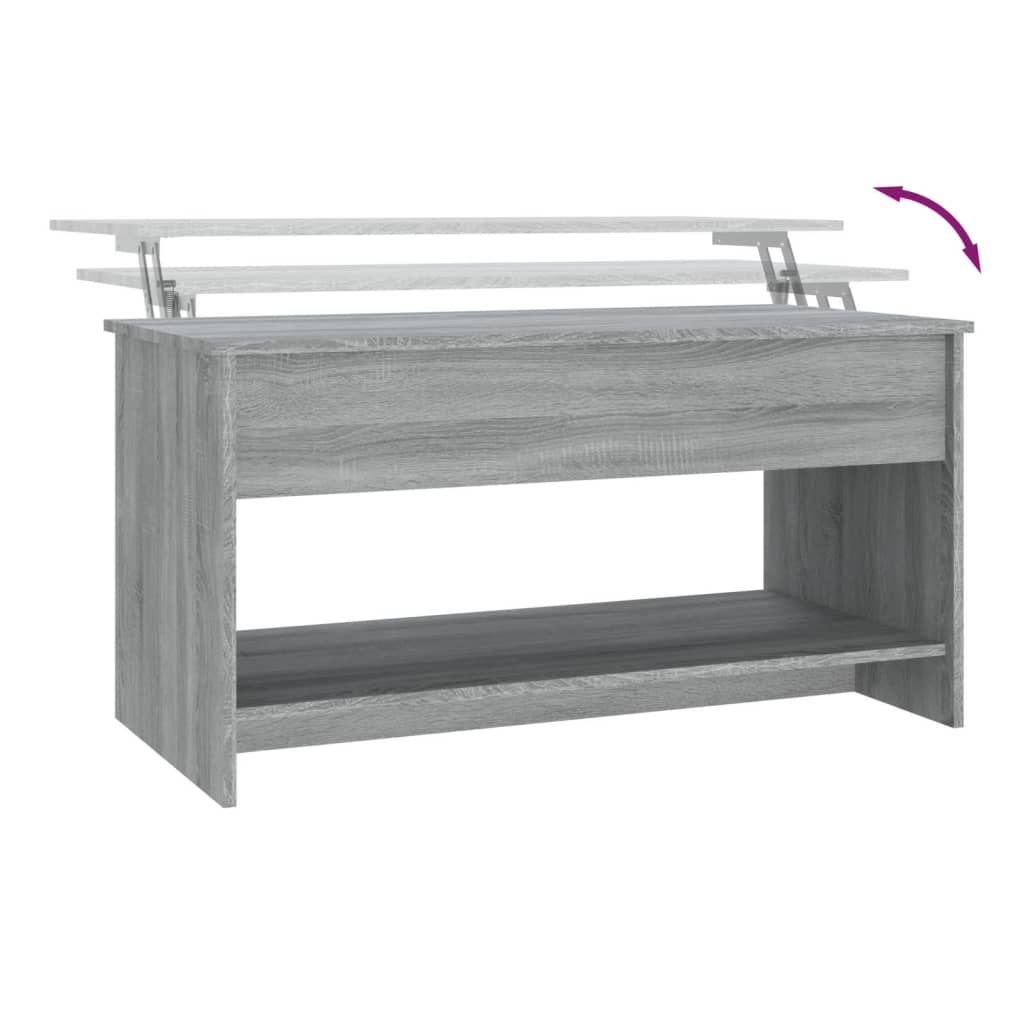 vidaXL Coffee Table Grey Sonoma 102x50x52.5 cm Engineered Wood