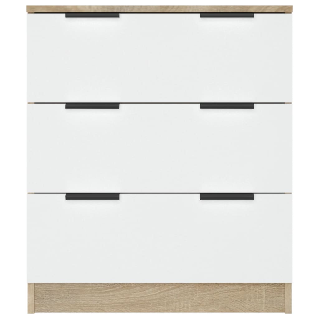 vidaXL Sideboard White and Sonoma Oak 60x30x70 cm Engineered Wood