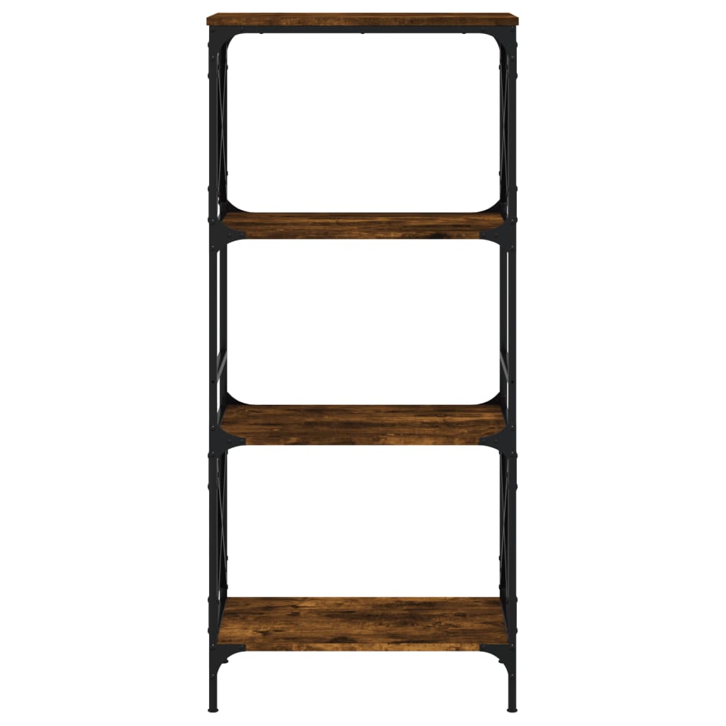 vidaXL Bookcase 4-Tier Smoked Oak 59x35x132 cm Engineered Wood