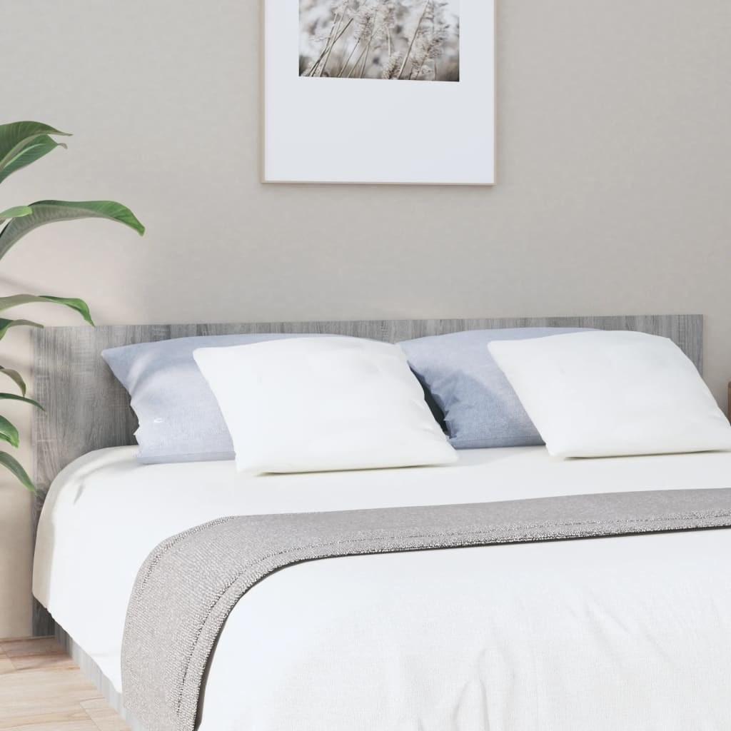 vidaXL Bed Headboard Grey Sonoma 200x1.5x80 cm Engineered Wood