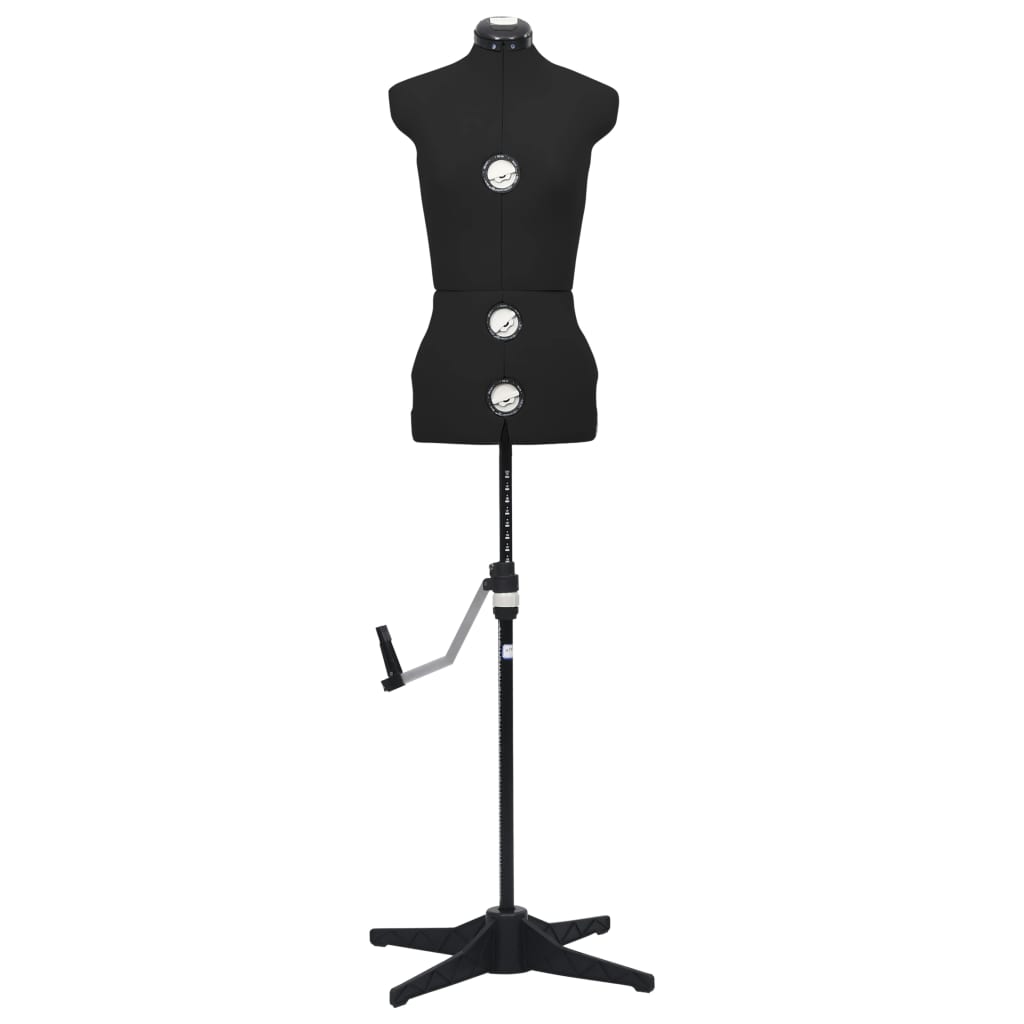 vidaXL Adjustable Dress Form Female Black S Size 33-40