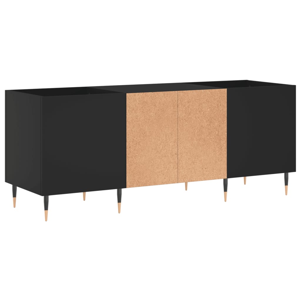 vidaXL Record Cabinet Black 121x38x48 cm Engineered Wood
