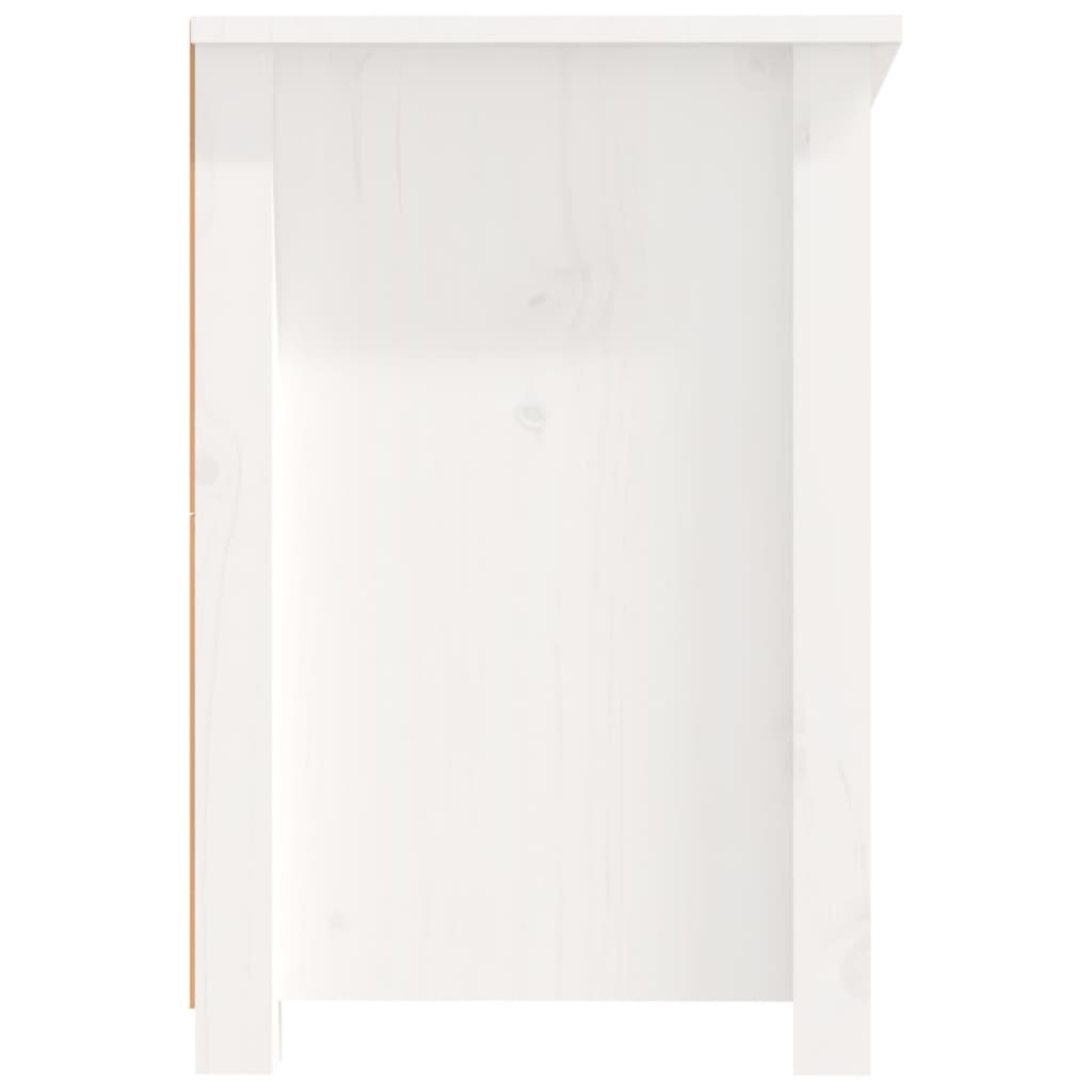 vidaXL TV Cabinet White 114x35x52 cm Solid Wood Pine