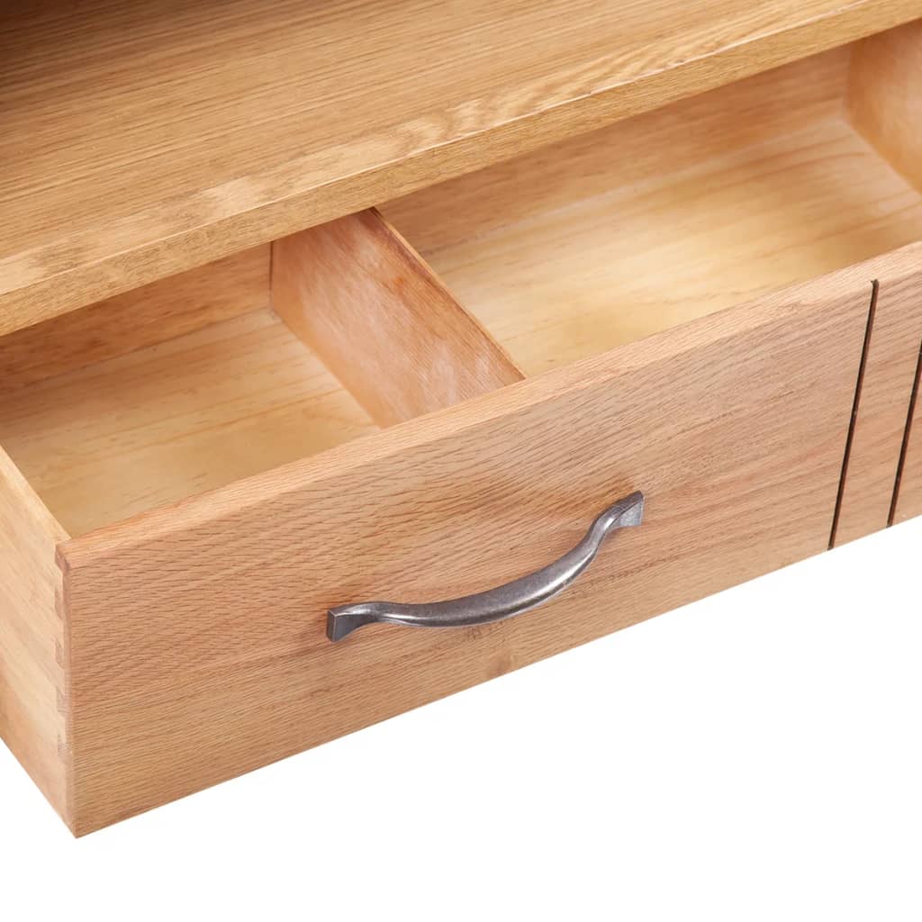 vidaXL TV Cabinet with Drawer 88 x 42 x 46 cm Solid Oak Wood