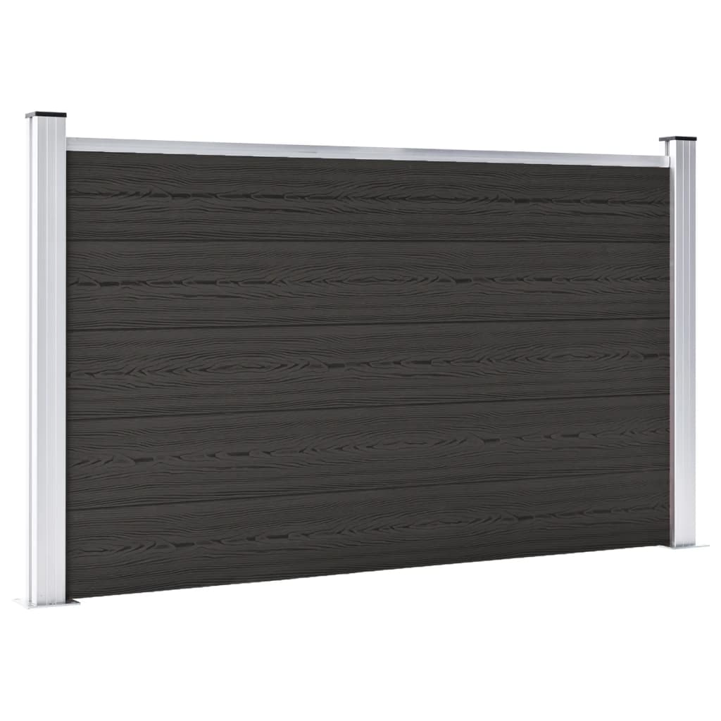 vidaXL Fence Panel WPC 180x105 cm Black