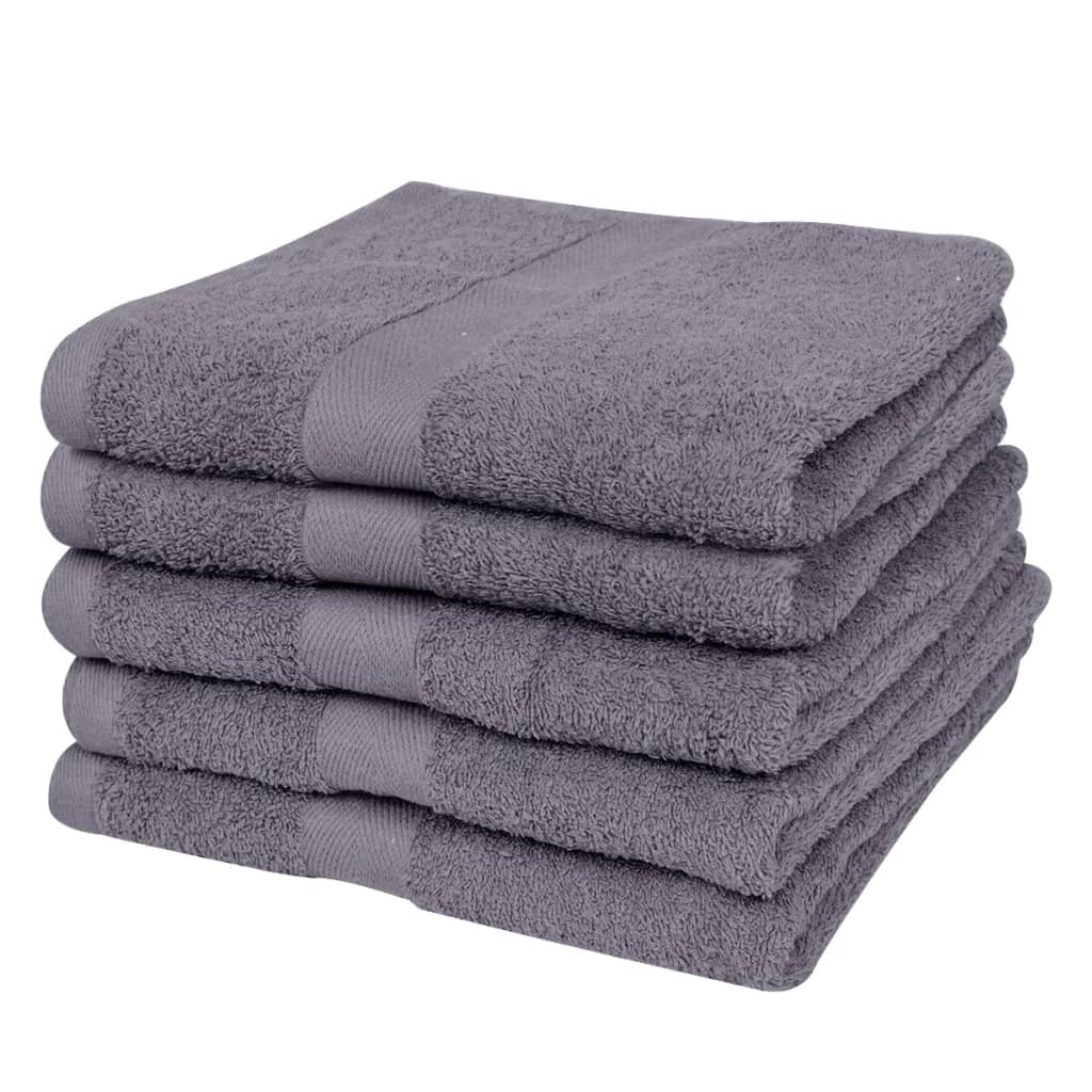 vidaXL Home Bath Towel Set 5 pcs Cotton 500 gsm 100x150 cm Anthracite