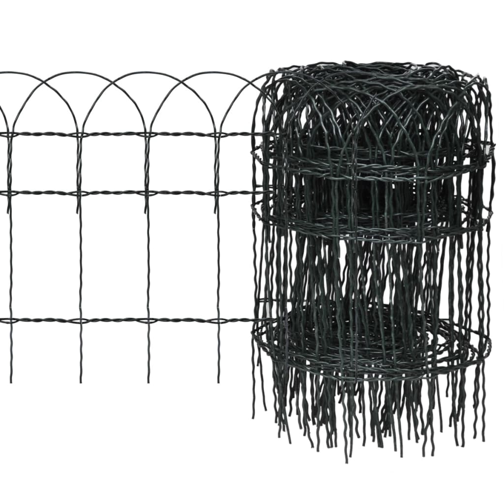 vidaXL Garden Border Fence Powder-coated Iron 25x0.4 m