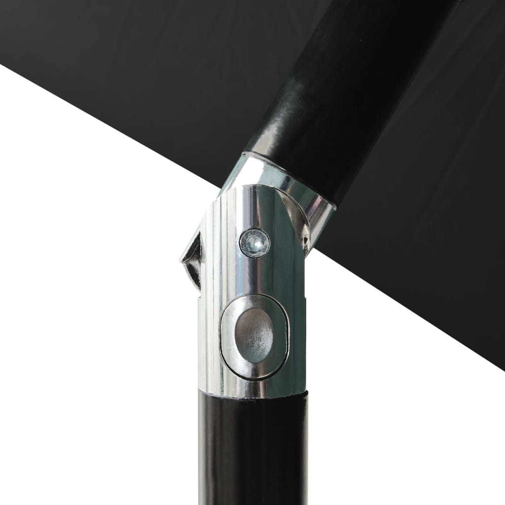 vidaXL 3-Tier Parasol with Aluminium Pole Black 2 m