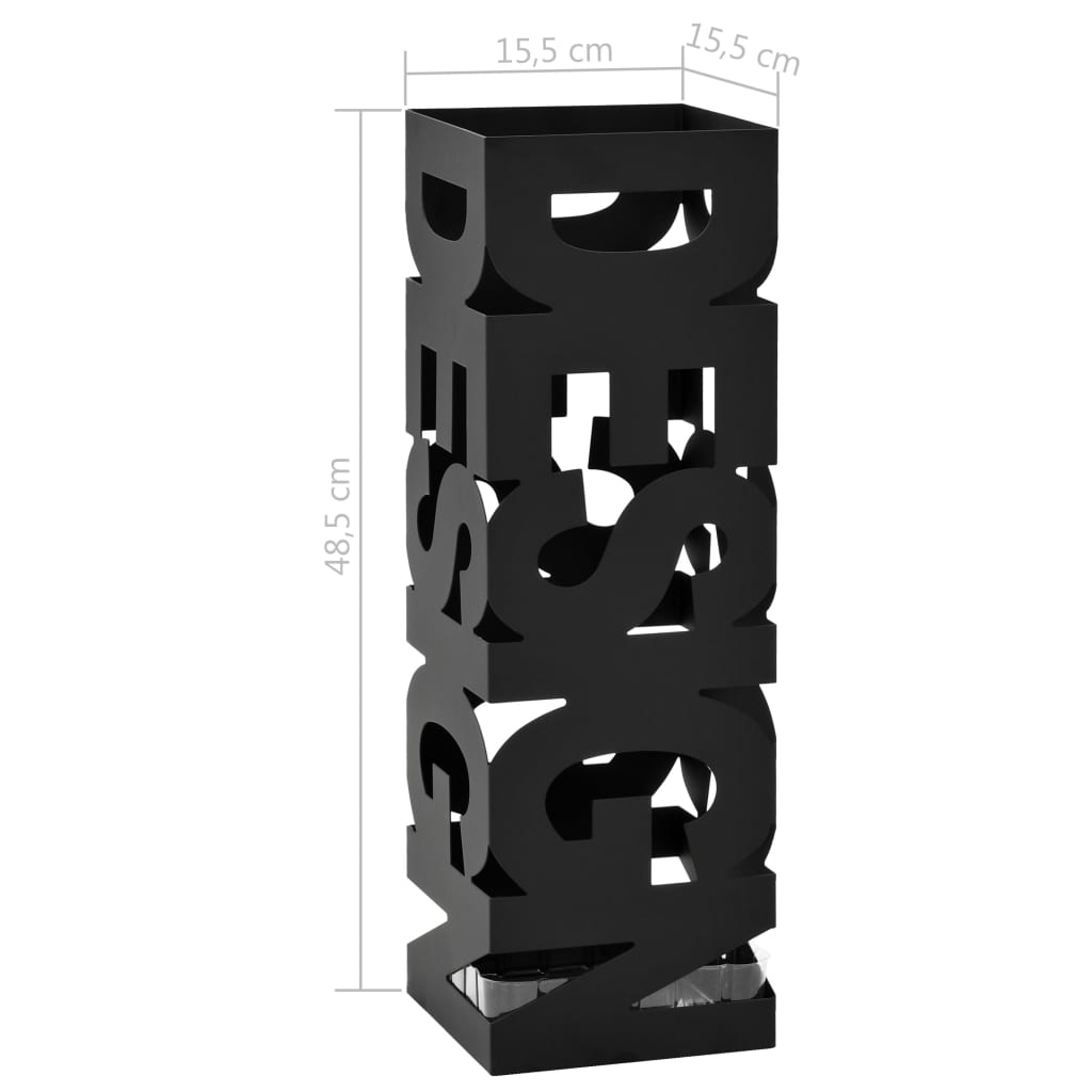 vidaXL Umbrella Stand Design Steel Black