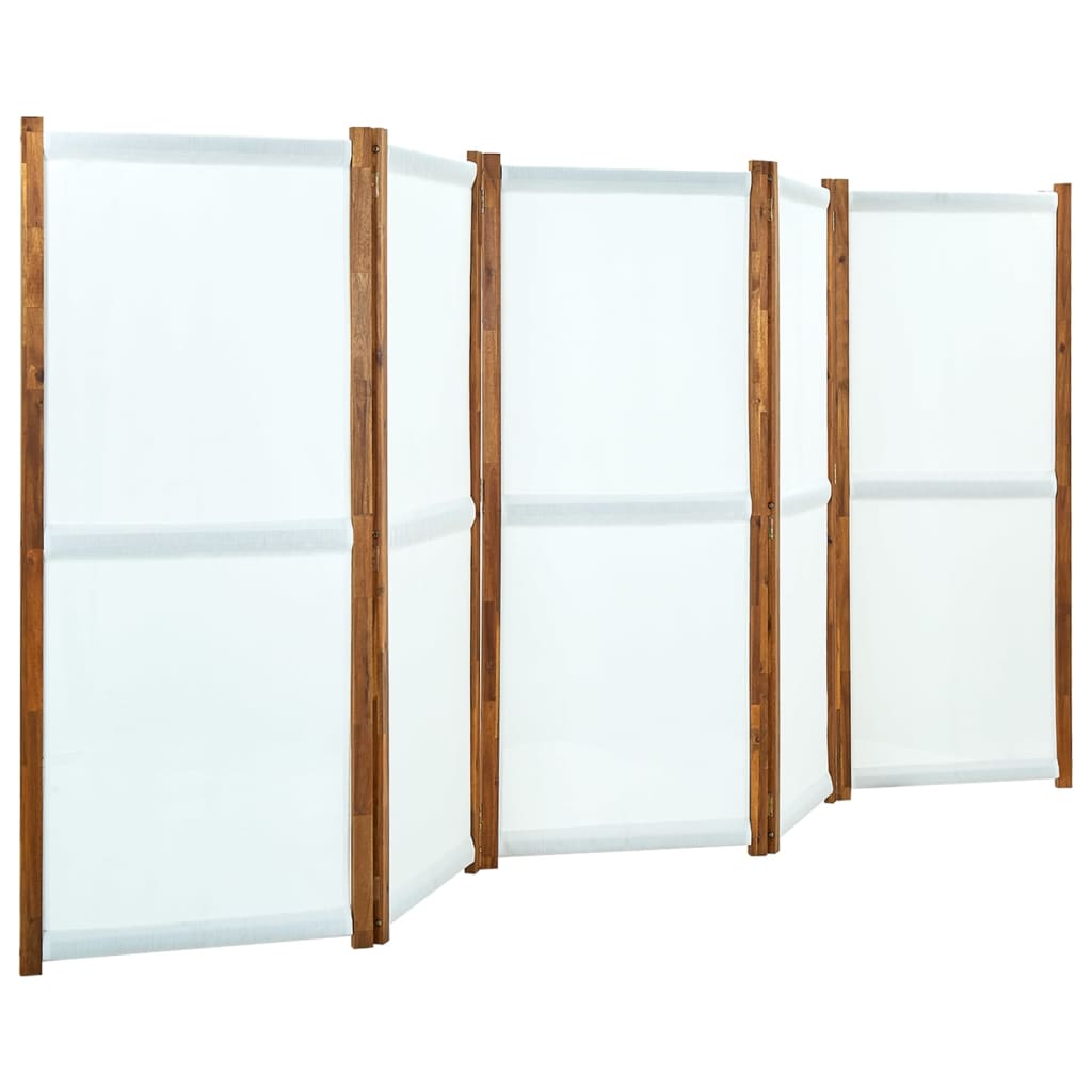 vidaXL 5-Panel Room Divider Cream White 350x170 cm
