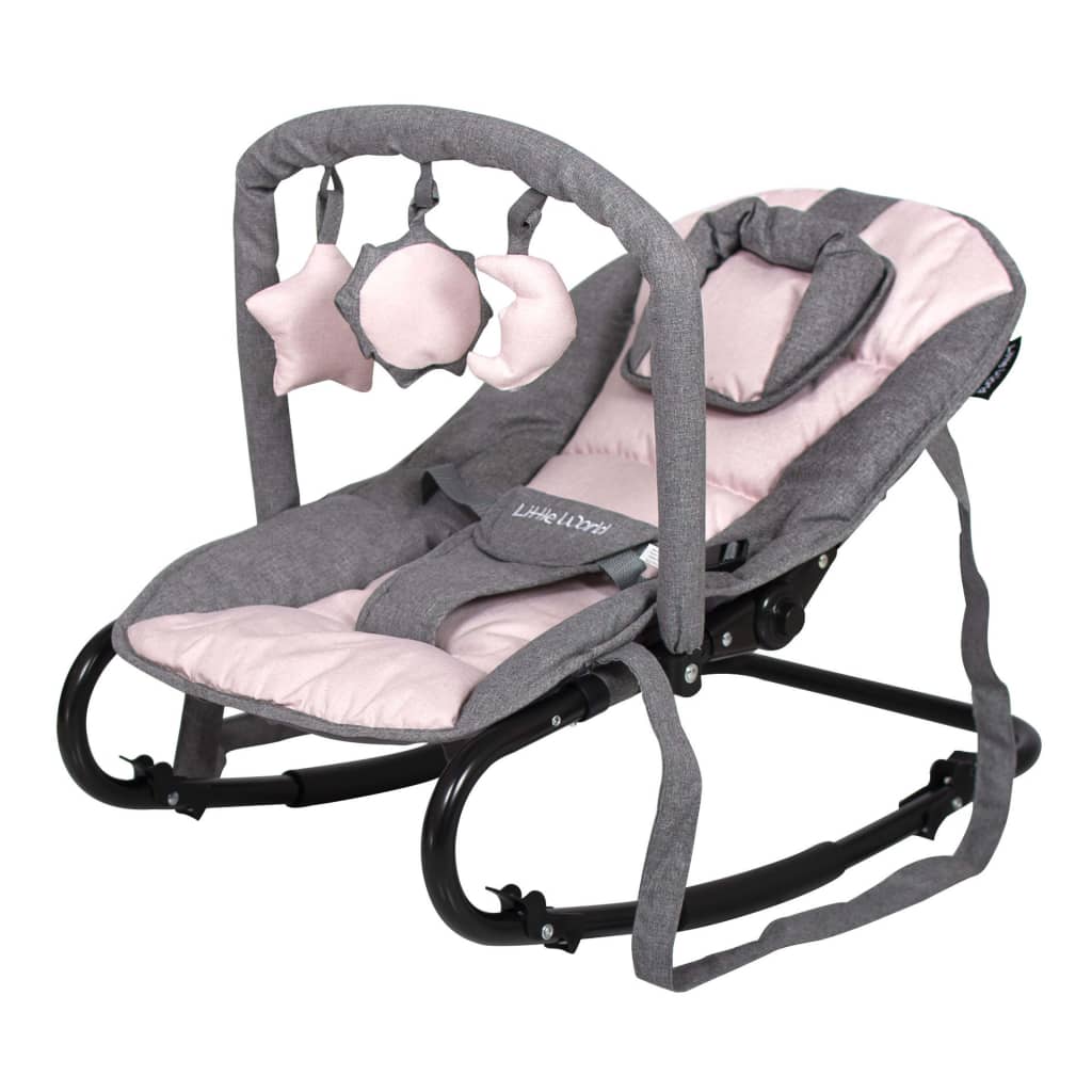 Little World Baby Bouncer Starwing Grey and Pink