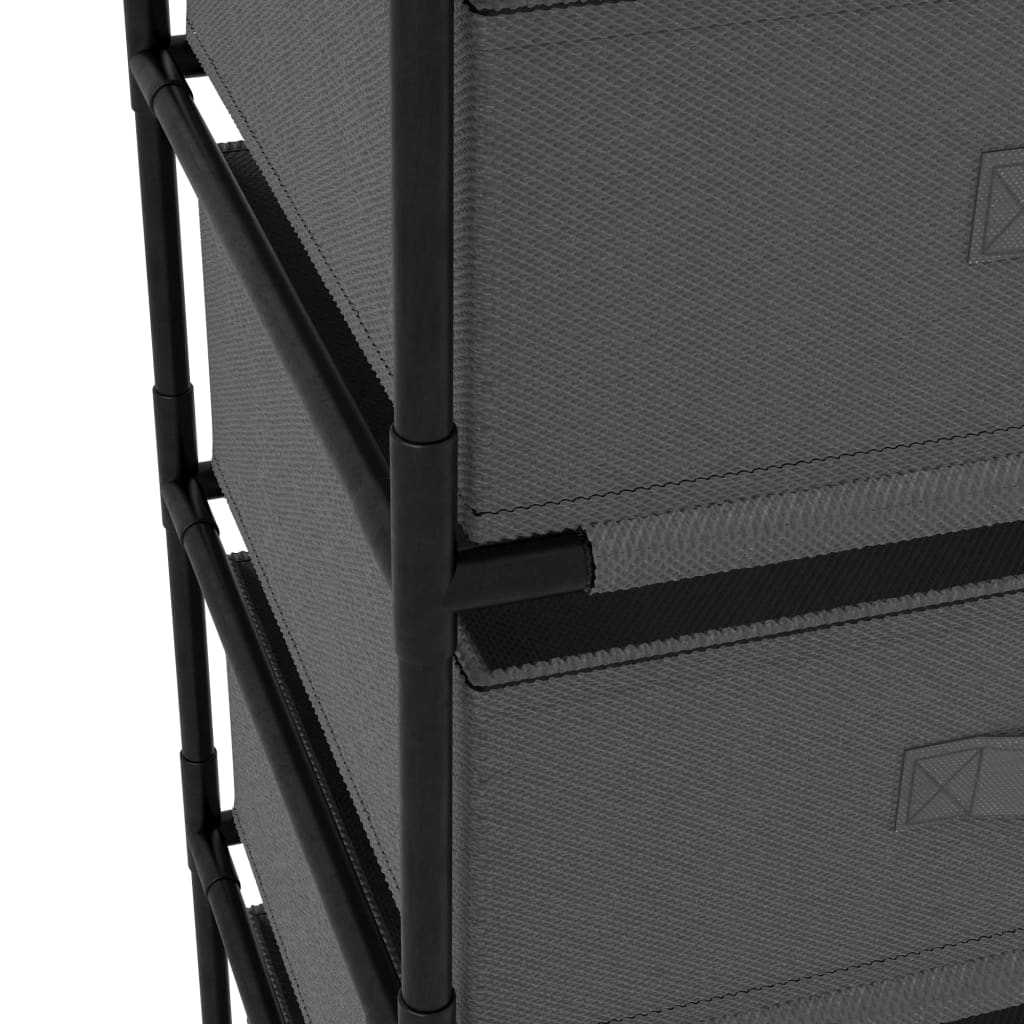 vidaXL Storage Rack with 4 Fabric Baskets Steel Grey