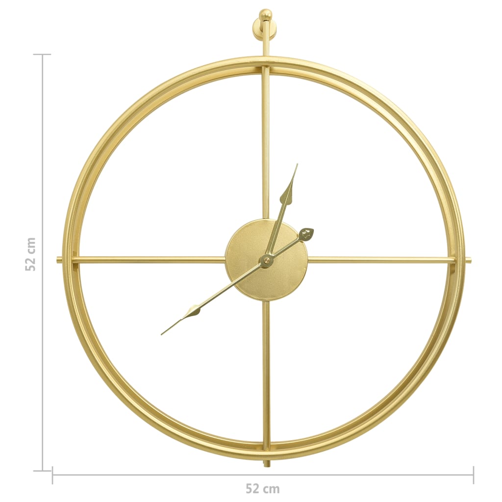 vidaXL Wall Clock Gold 52 cm Iron