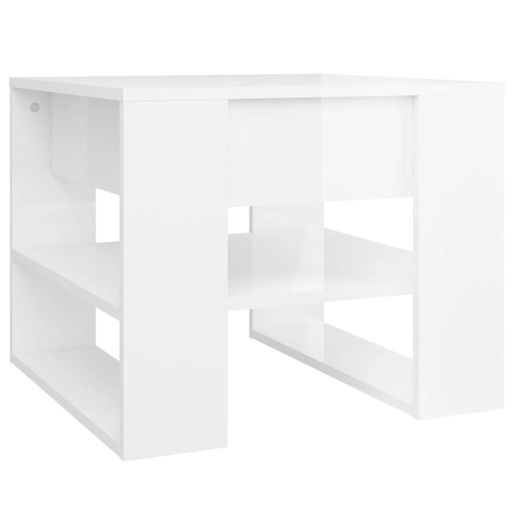 vidaXL Coffee Table High Gloss White 55.5x55x45 cm Engineered Wood