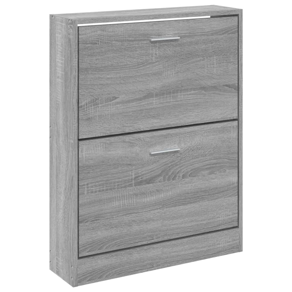 vidaXL Shoe Cabinet Grey Sonoma 59x17x81 cm Engineered Wood