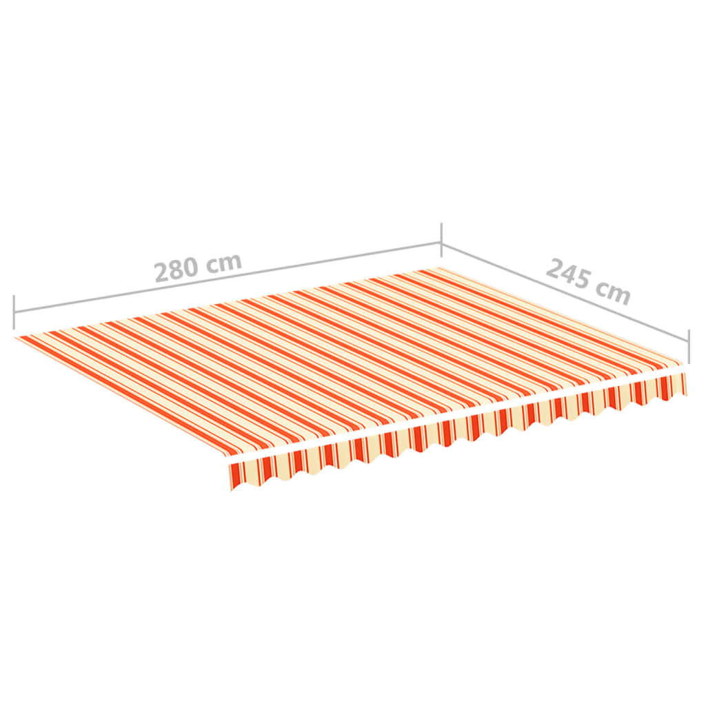 vidaXL Replacement Fabric for Awning Yellow and Orange 3x2.5 m