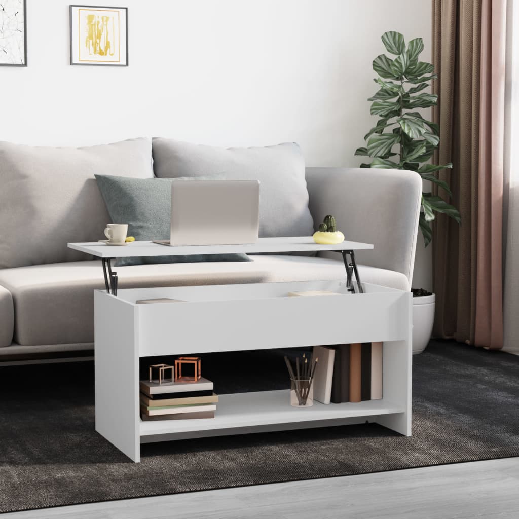 vidaXL Coffee Table White 102x50x52,5 cm Engineered Wood