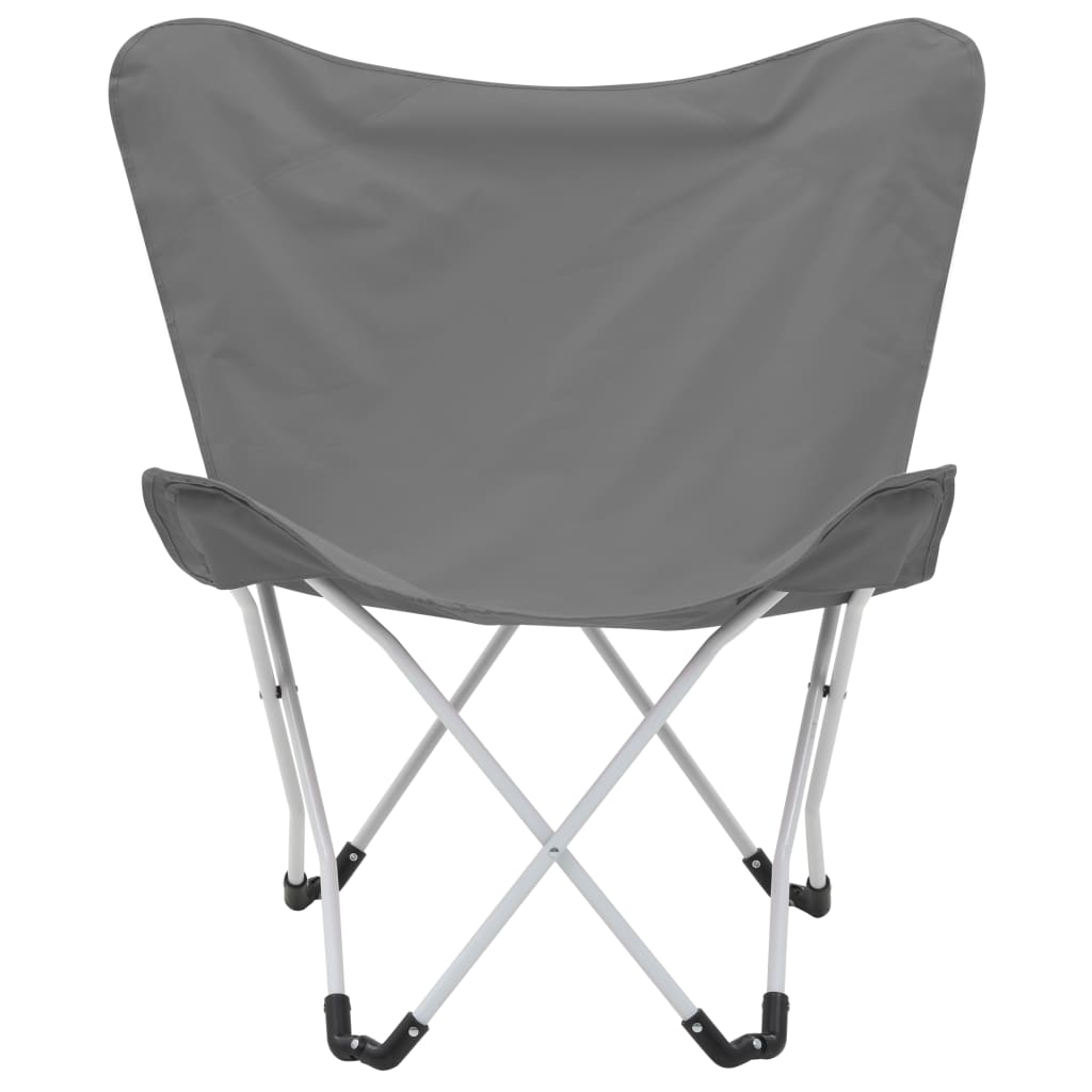 vidaXL Butterfly Camping Chairs 2 pcs Foldable Grey